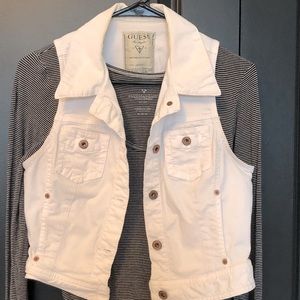 GUESS white demin vest